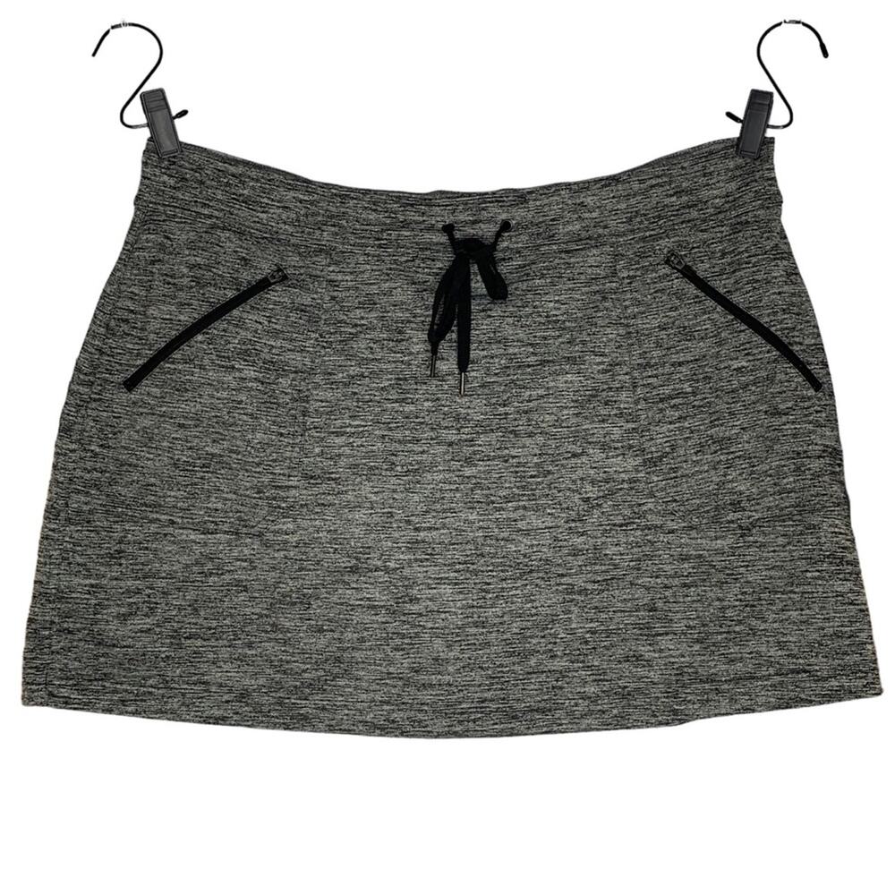 Tek Gear DryTek NWOT Tennis Skort Two Front Zipper Pockets Gray Black Size XL